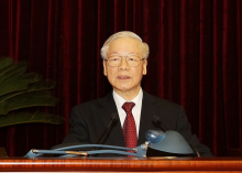 Tổng Bí thư Nguyễn Phú Trọng phát biểu khai mạc Hội nghị lần thứ tư Ban Chấp hành Trung ương Đảng khóa XIII. Ảnh: TTXVN.