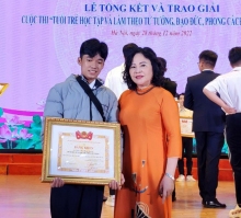 TP Cần Thơ có 1 học sinh đạt giải Cuộc thi “Tuổi trẻ học tập và làm theo tư tưởng, đạo đức, phong cách Hồ Chí Minh”