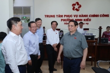 Thủ tướng kiểm tra việc vận hành chính quyền địa phương 2 cấp tại phường Ninh Kiều, Cần Thơ